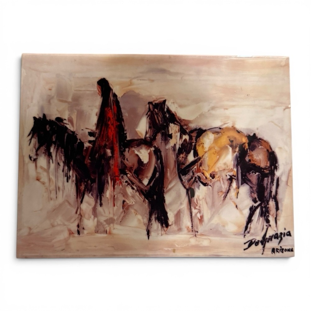 Ted DeGrazia Arizona Horse Ceramic Tile Art Plaque Southwestern Easel 6x8 Tuscon